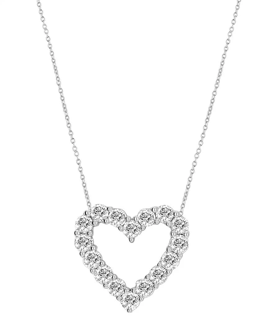 Badgley Mischka Lab Grown Diamond Heart Pendant Necklace (3 ct. t.w.) in 14k White Gold, 16" + 2" extender 3