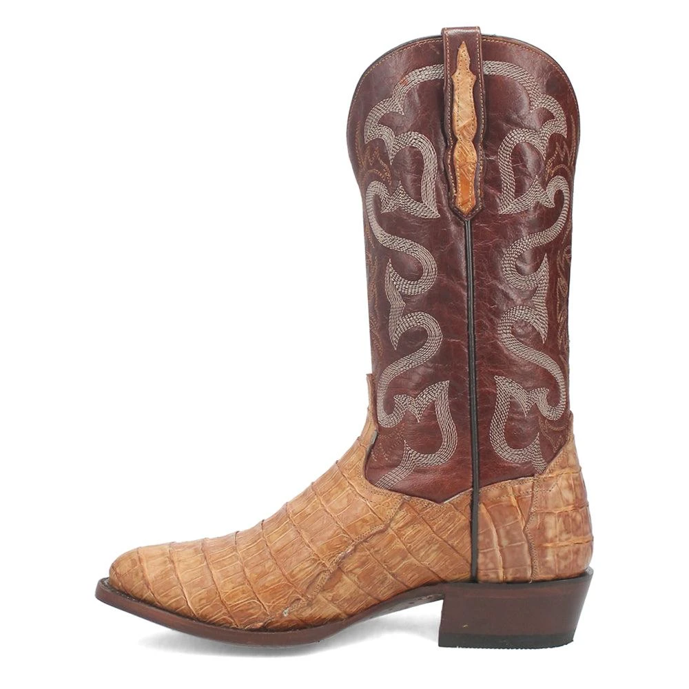 Dan Post Boots Primetime Caiman Embroidered Round Toe Pull On Cowboy Boots 3