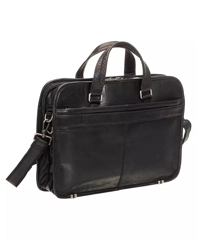 Mancini Leather Goods Men's Buffalo Triple Compartment Briefcase for 15.6" Laptop and Tablet 2