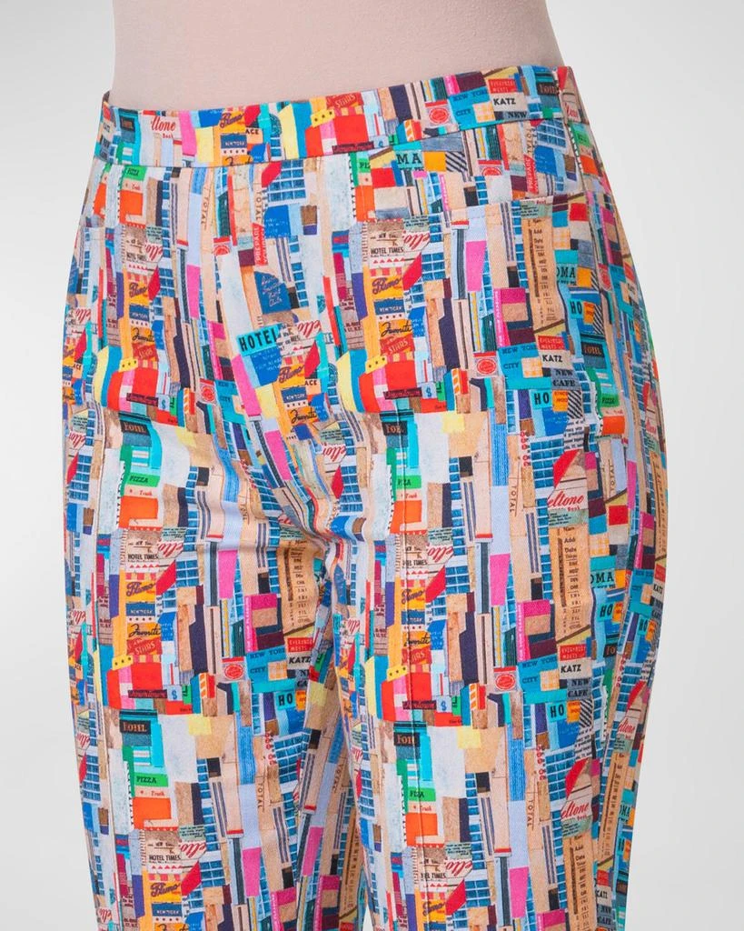 Akris Franca NYC Paper Collage Stretch Denim Pants 5