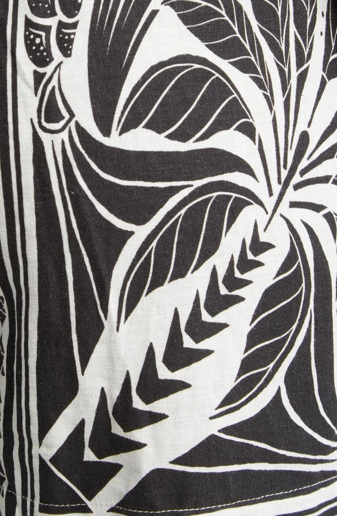 Farm Rio Monochrome Elegance Scarf Print Belted Linen Blend Romper 5