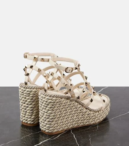 Valentino Rockstud Torchon 95 espadrille wedges 2