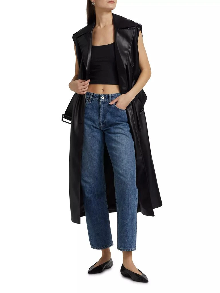 Susana Monaco Faux Leather Sleeveless Trench Coat 2