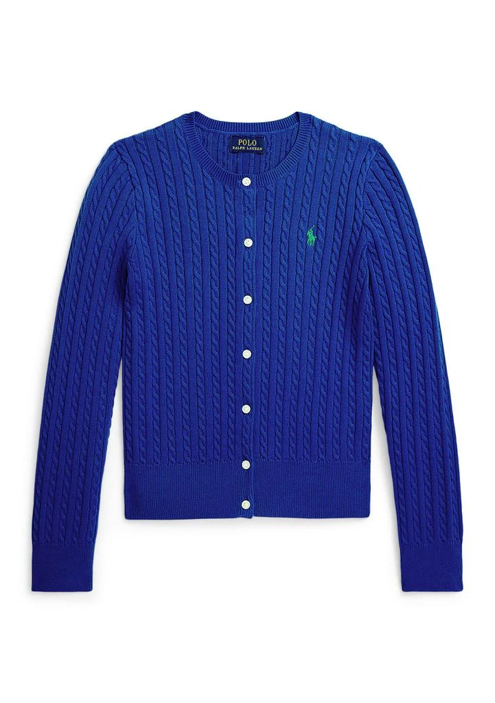 Ralph Lauren Girls 7-16 Mini-Cable Cotton Cardigan