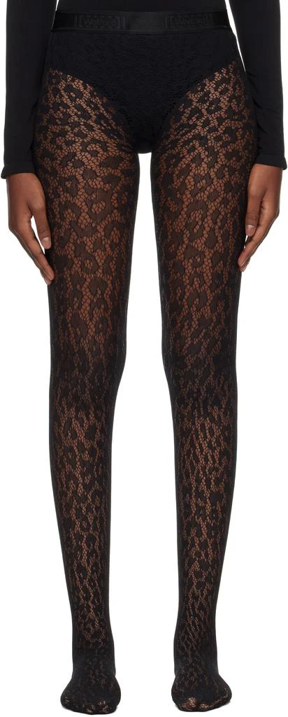Wolford Black Leo Lace Tights 1