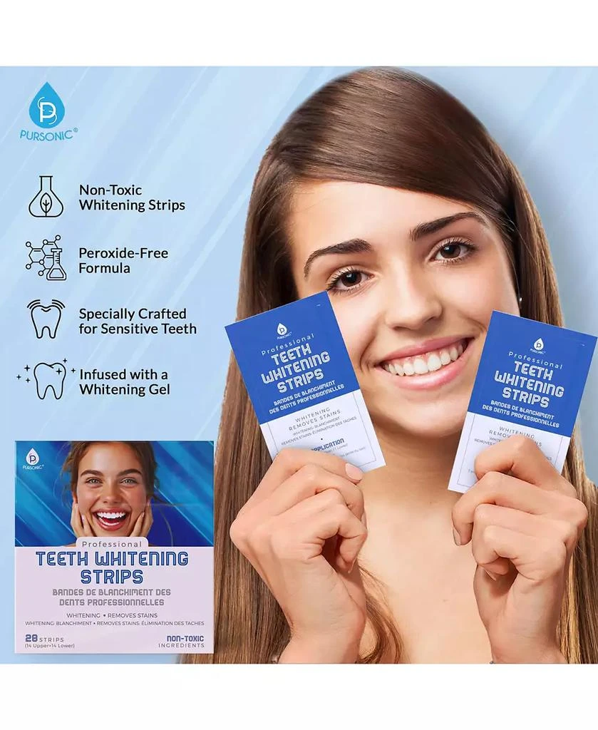 PURSONIC Teeth Whitening Essentials Bundle – Whitening Pens + Professional Whitening Strips 4