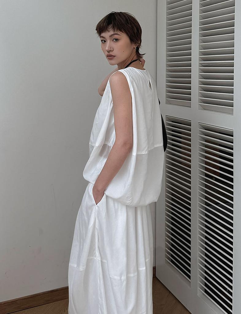 Pixie Market White Parachute Skirt -PREORDER
