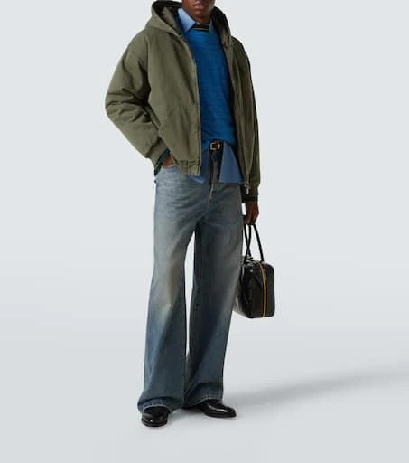 Miu Miu Logo cotton gabardine zip-up hoodie 2