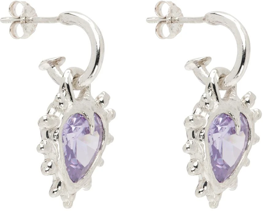 Millie Savage Silver 9/22 Heart Hoop Earrings 2