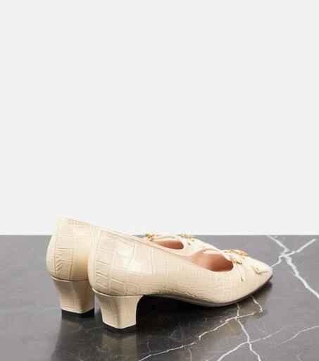 Valentino Bowow 45 croc-effect leather pumps 2