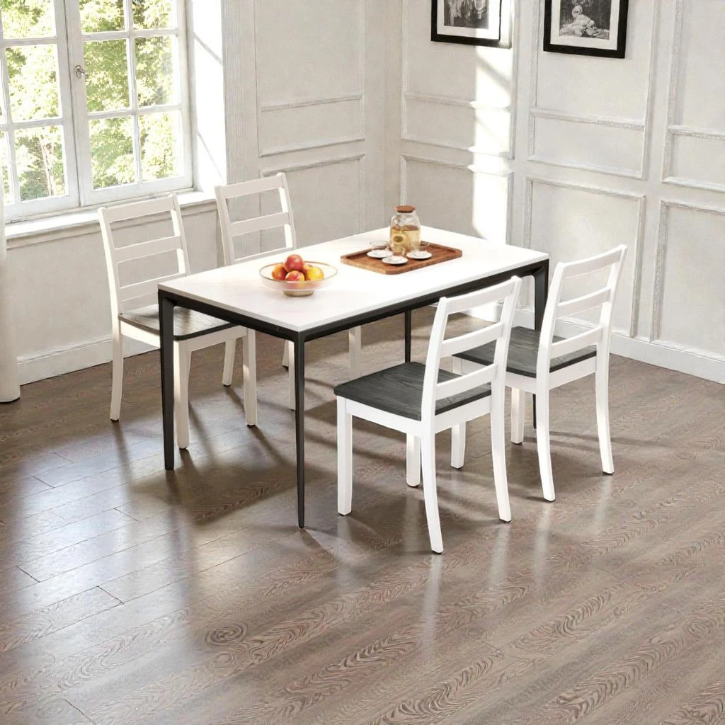 Hivvago Sturdy 4-Piece Rubber Wood Dining Chair Set for Kitchen and Dining Room