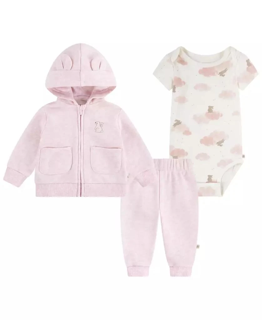 Huggies Baby Girls Short Sleeve Bodysuit, Jacket and Pants 3-Piece Set 1