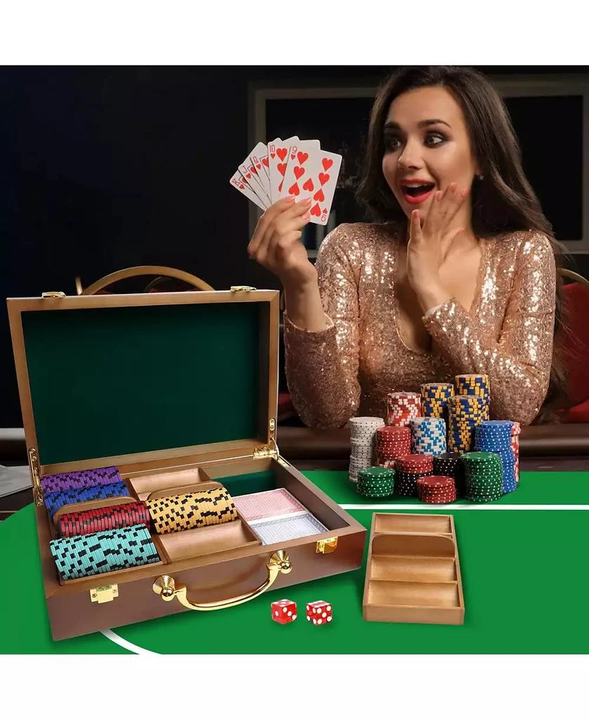 GSE Games 
Sports Expert Casino Wooden Poker Chip Case with Wooden Chip Trays for Casino Nights 300 Pieces 5