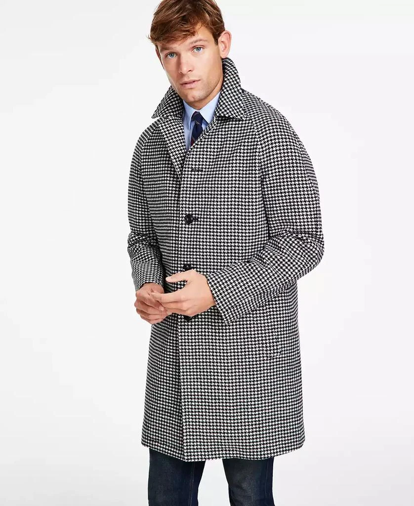 Tommy Hilfiger Men's Modern-Fit Stretch Water-Resistant Houndstooth Overcoat 3