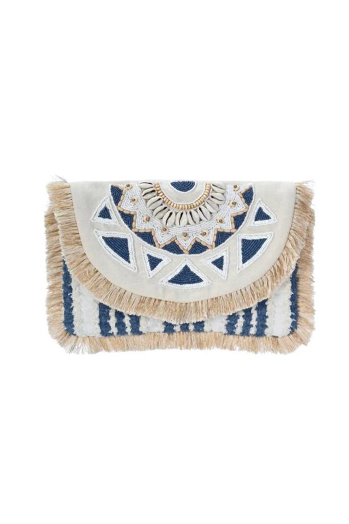 Antik Kraft Women's Coastal Shell Clutch Bag In White