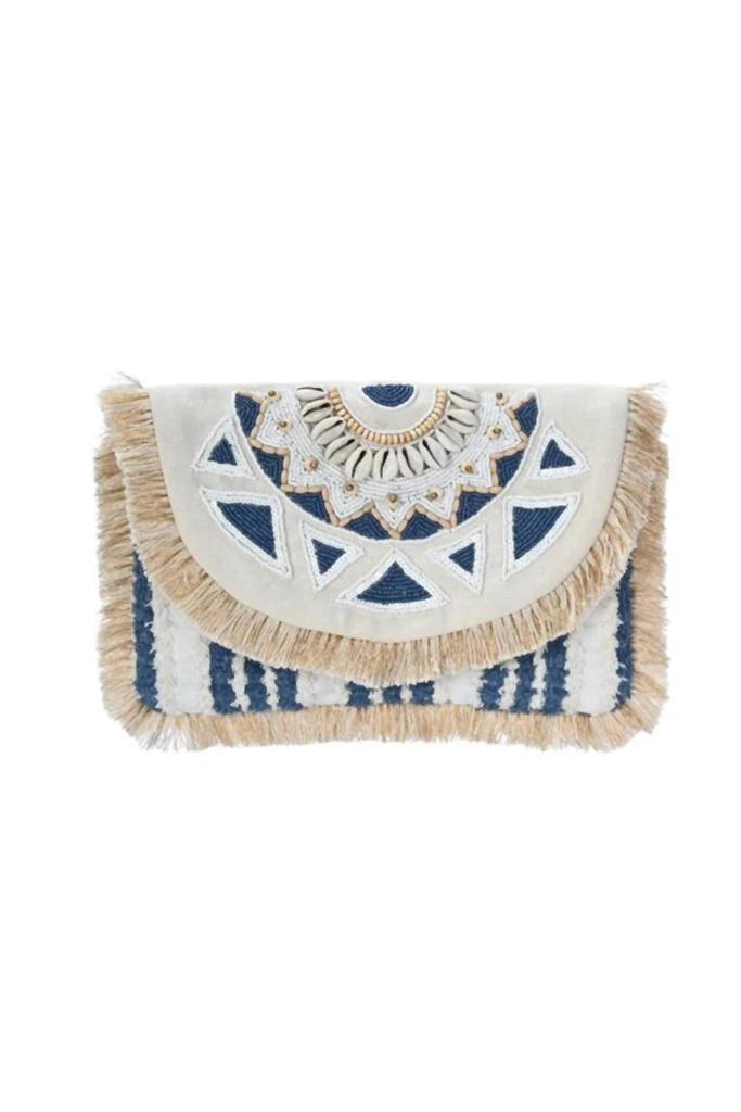 Antik Kraft Women's Coastal Shell Clutch Bag In White 1