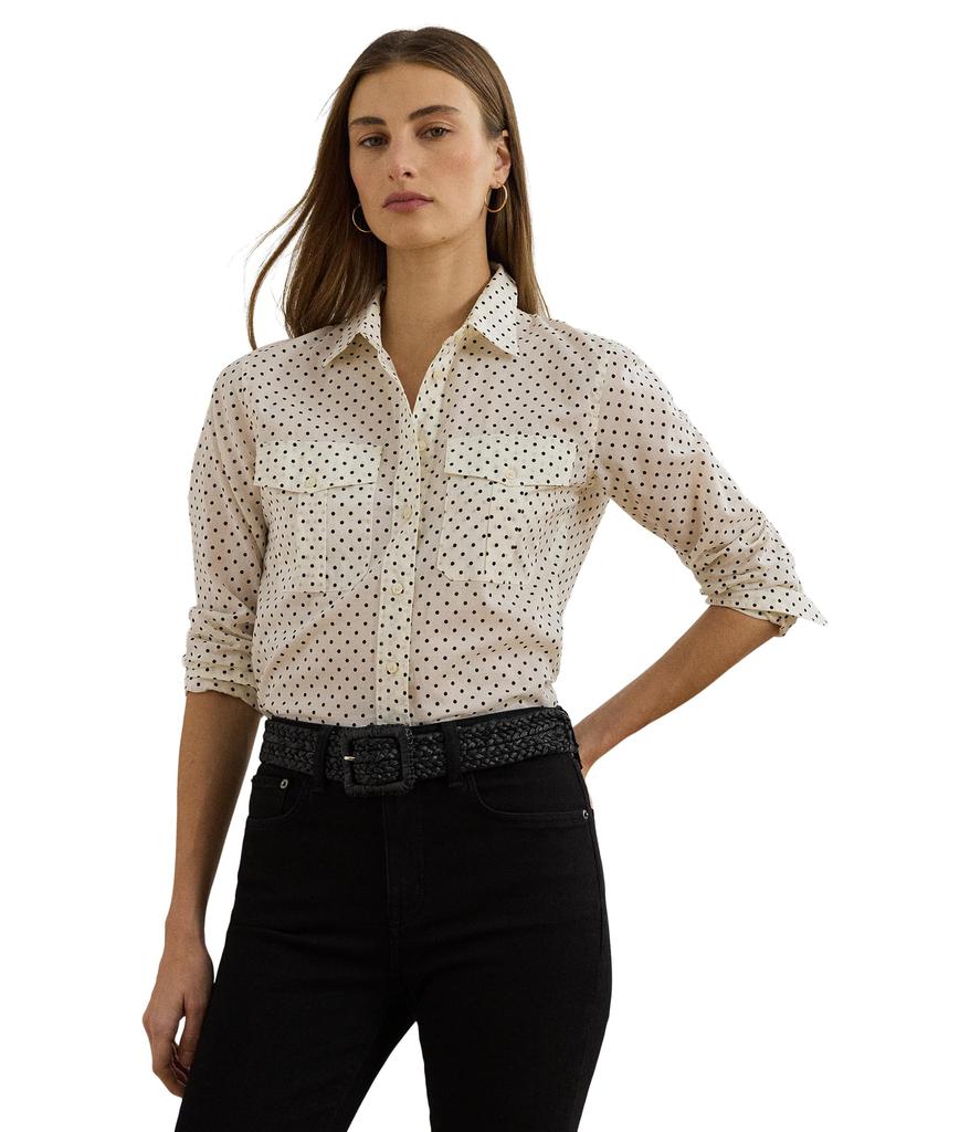 Ralph Lauren Classic Fit Polka-dot Cotton Voile Shirt