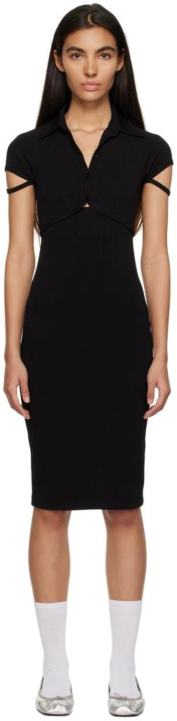 Helmut Lang Black Cutout Midi Dress 1