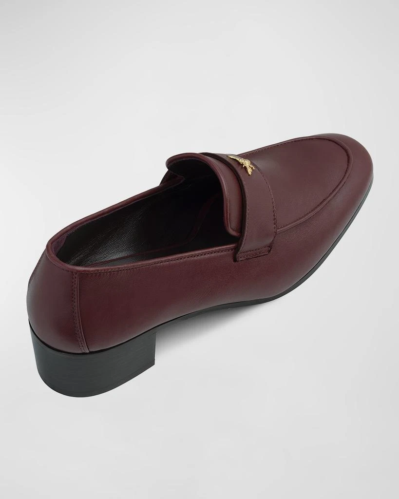 Bougeotte Leather Medallion Heeled Loafers 3