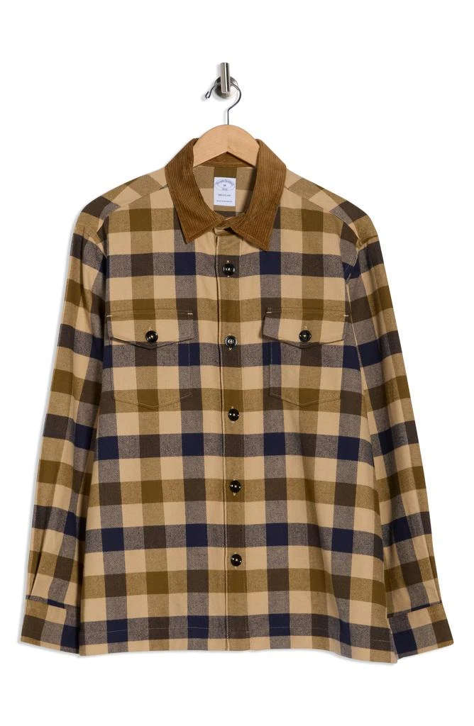 Brooks Brothers Corduroy Collar Plaid Shirt Jacket 3