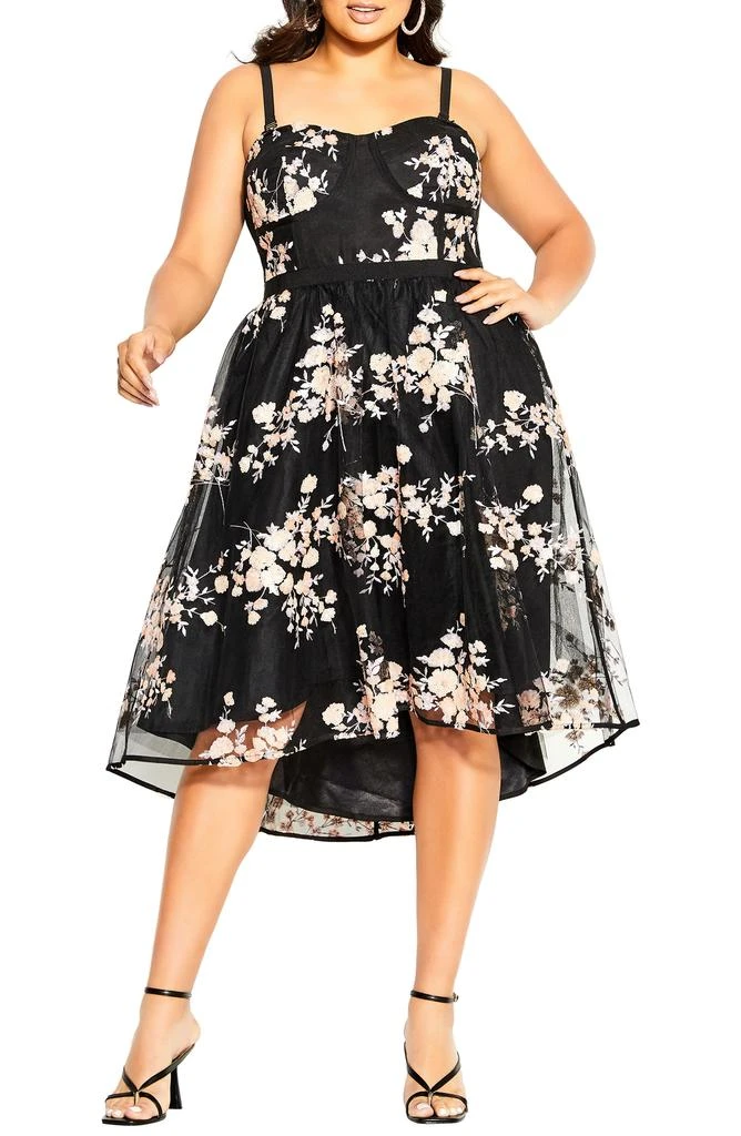 City Chic Ambrosia Fit & Flare Sequin Floral Dress 3