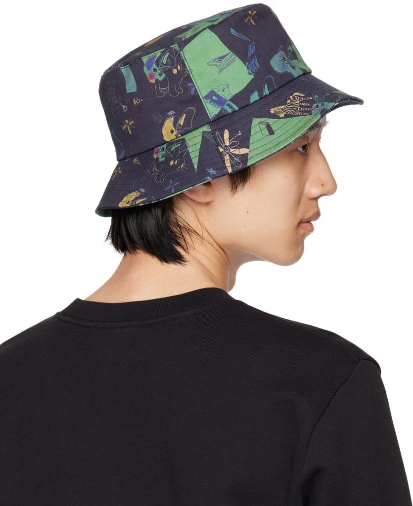 Paul Smith Navy & Green Tattoo Bucket Hat 3