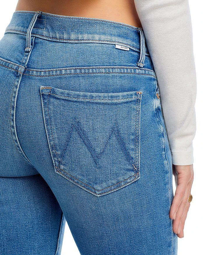 MOTHER MOTHER The Lil' Outsider Petites Mid Rise Sneak Jeans in Flag Me Down 5