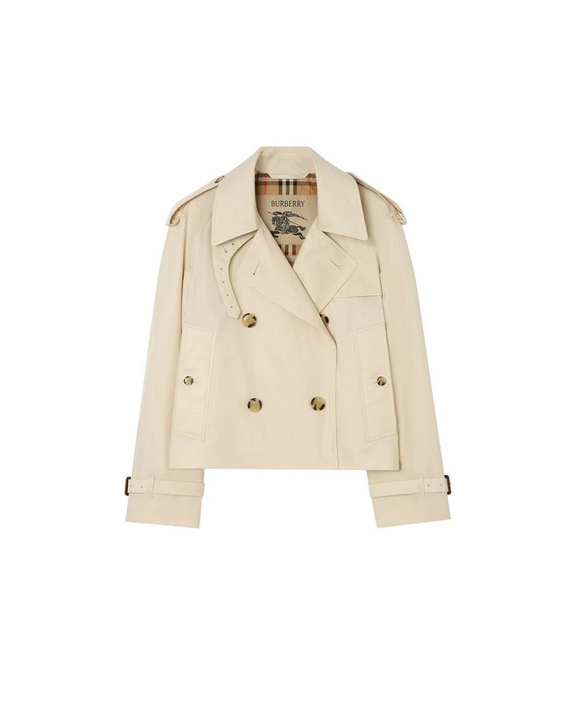 Burberry Cropped Tropical Gabardine Mayfair Trench Jacket 6
