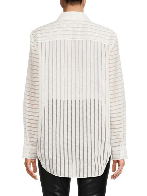 BCBG Sheer Striped Shirt 2