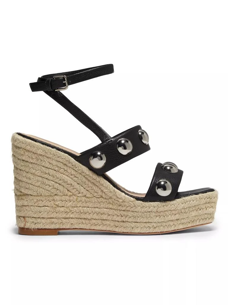 Cinq à Sept Georgia 115MM Studded Leather Espadrille Platform Wedge Sandals 1