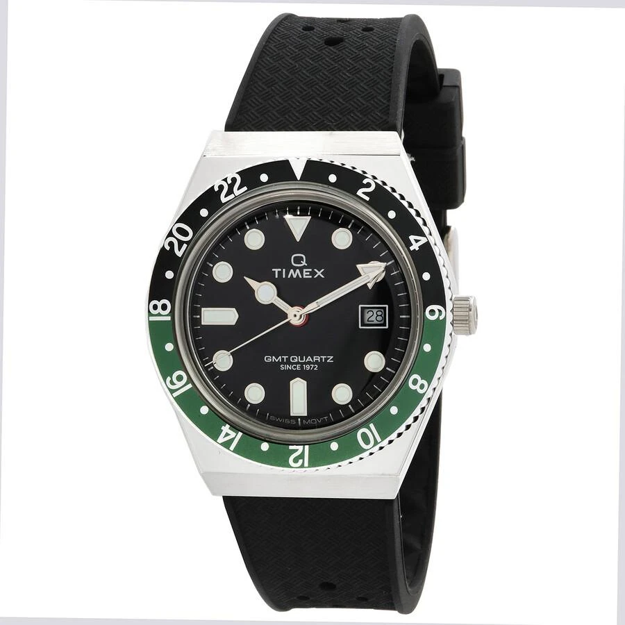 Timex Q Timex GMT Quartz Black Dial Sprite Bezel Men's Watch TW2W57500 1