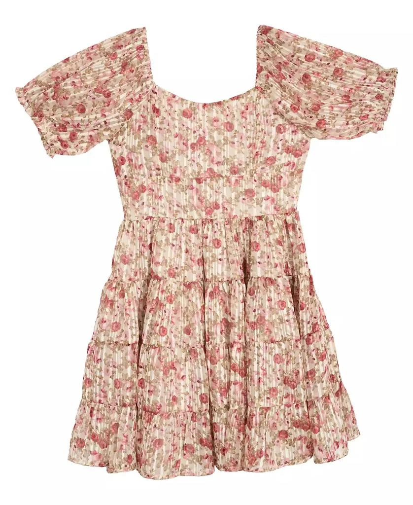 Rare Editions Big Girls 2-Piece Lurex Chiffon With Denim Vest and Dress Set 7