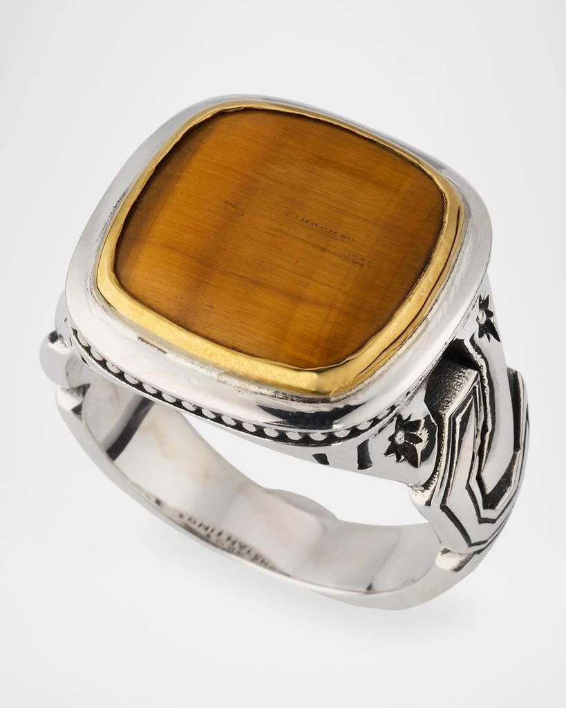 Konstantino Men's Sterling Silver and Bronze Tigers Eye Ring 3
