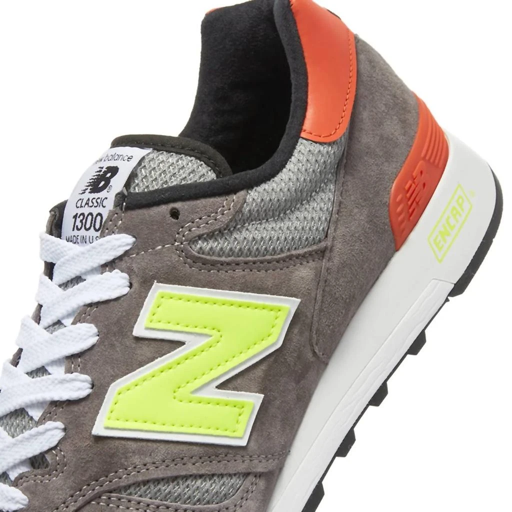 New Balance Men's 1300 Made In Usa Shoes In Grey/yellow/orange/white 4