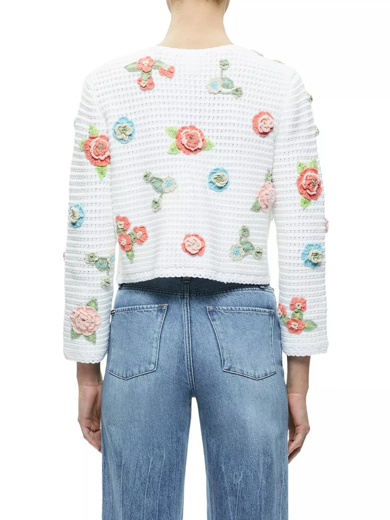Alice + Olivia Anderson Floral Appliqué Cardi 5