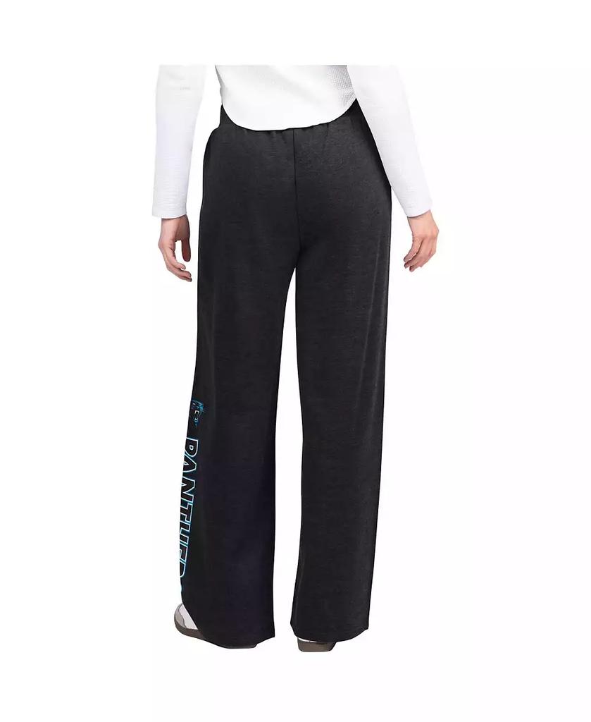 G-III 4Her by Carl Banks Women's Black Carolina Panthers Field Wide Leg Sweatpants