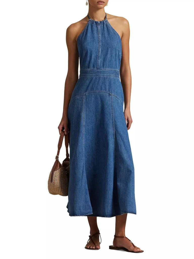 Ralph Lauren Denim Halter Midi-Dress 3