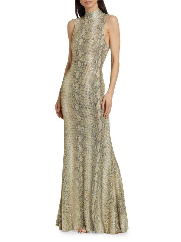 Ronny Kobo Morrell Python Crystal Maxi Dress 1
