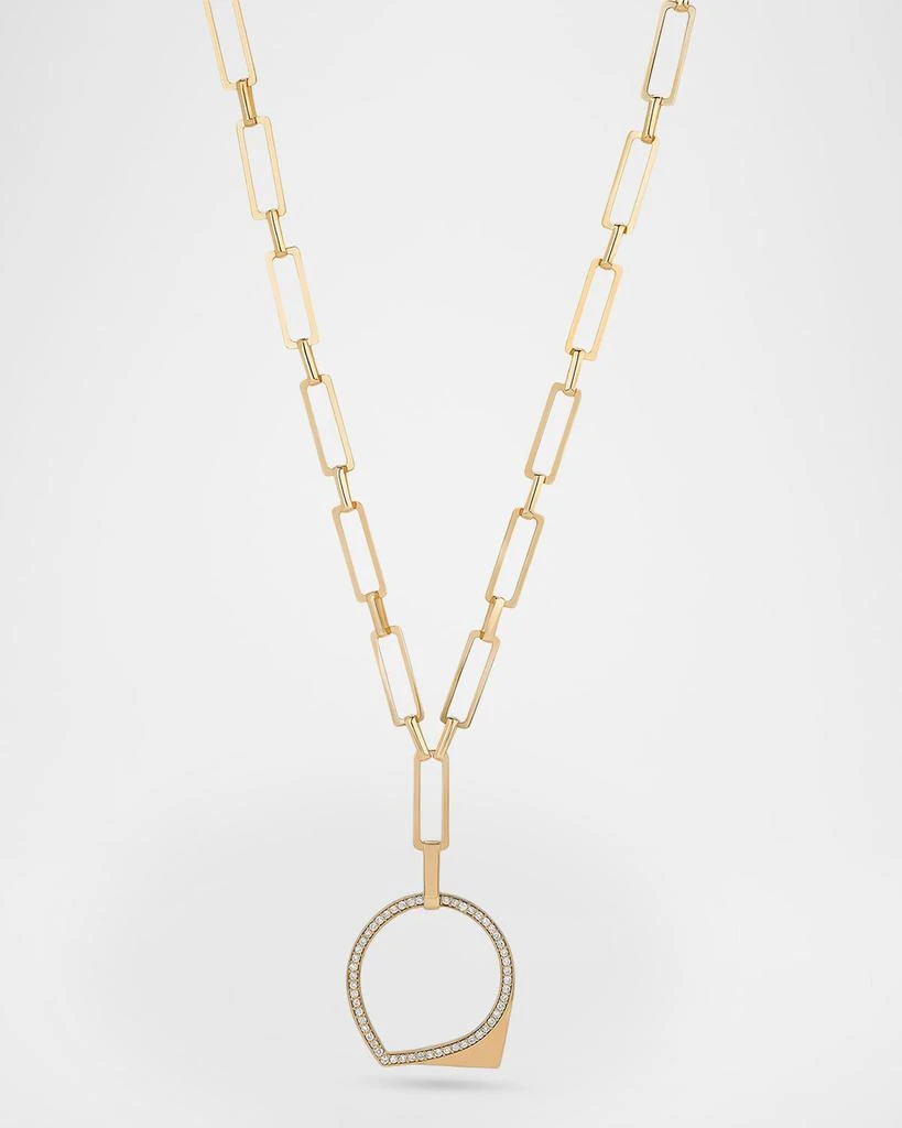 LANA Eclipse Diamond Paperclip Lariat Necklace