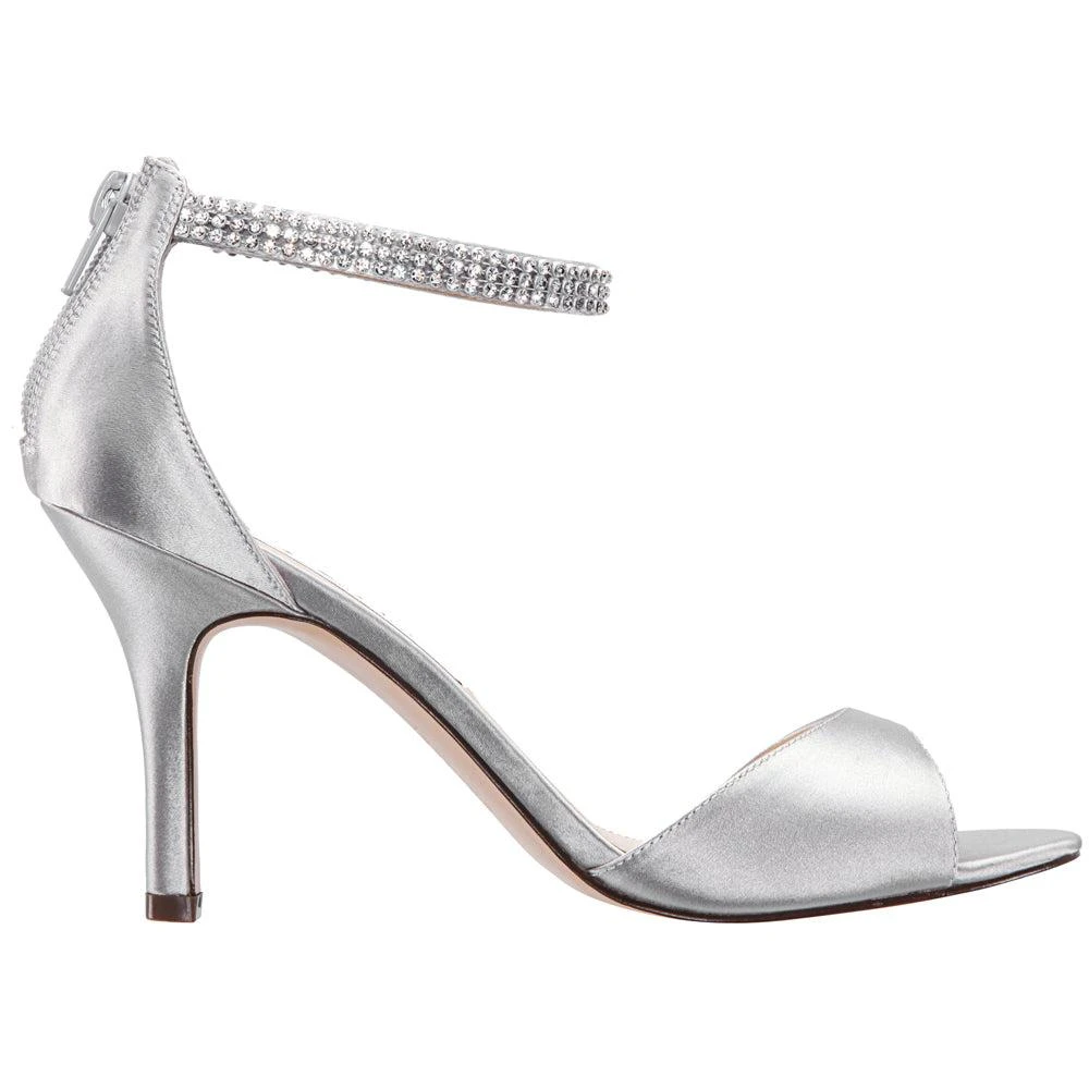 Nina Volanda Metallic Rhinestone Ankle Strap Evening Sandals 1