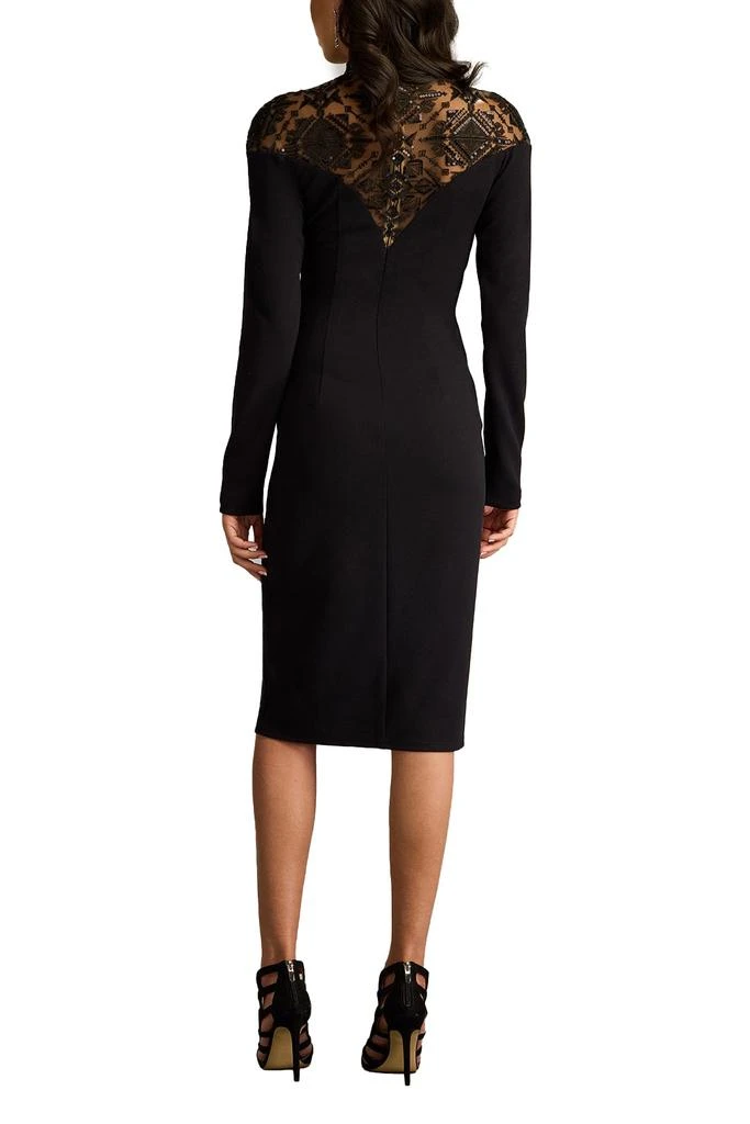 Tadashi Shoji Ebony Deep V Illusion Dress 2