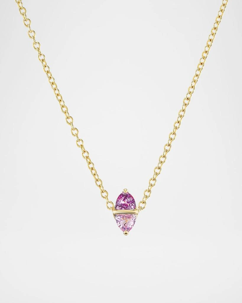 Emily P. Wheeler Tilly 18K Yellow Gold Two-Tone Pink Sapphire Necklace, 16" 1