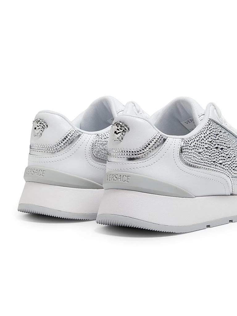 Versace Embellished Leather Low-Top Sneakers 3