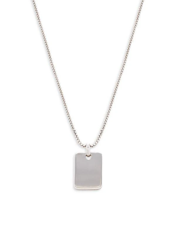 Saks Fifth Avenue Sterling Silver Dog Tag Pendant Necklace 1