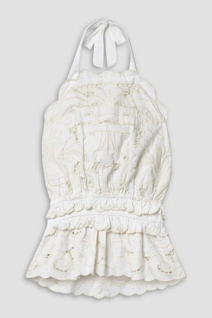 Sea Blaire broderie anglaise cotton halterneck top 1