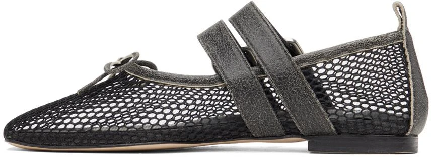 OPEN YY Black Mesh Buckle Ballerina Flats 3