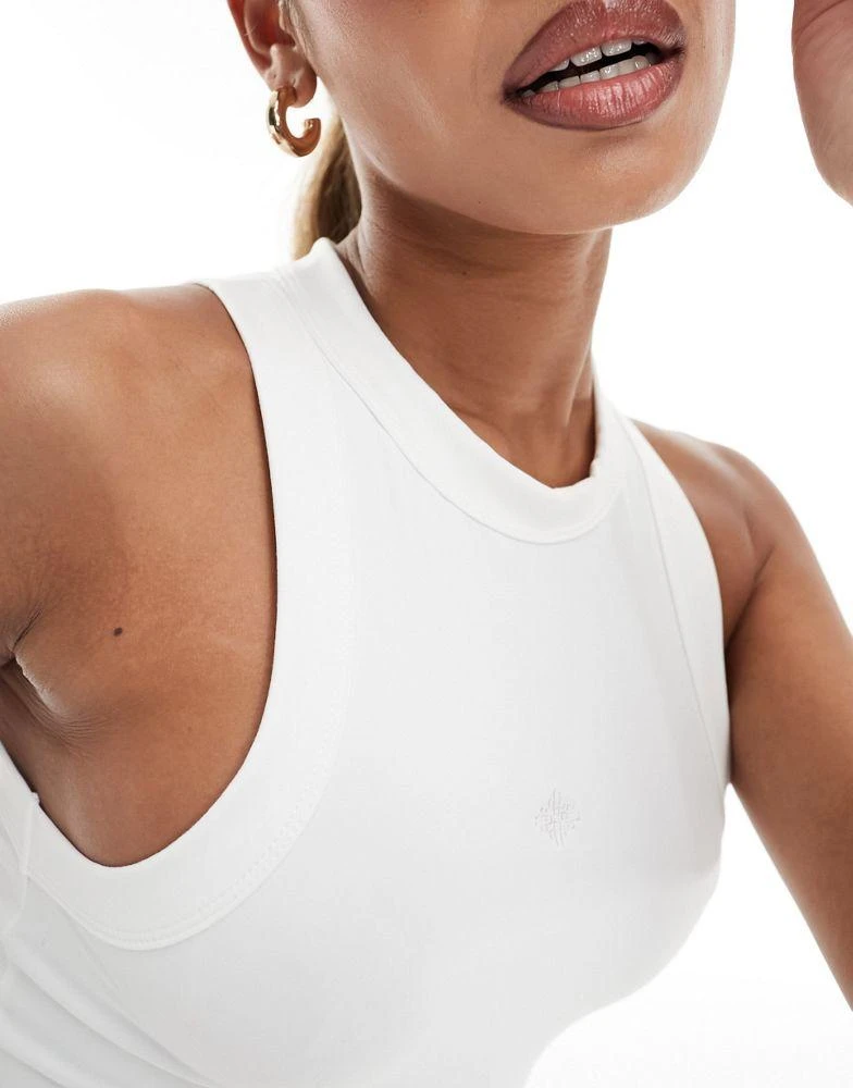 The Couture Club The Couture Club contrast detail cropped vest in white 3