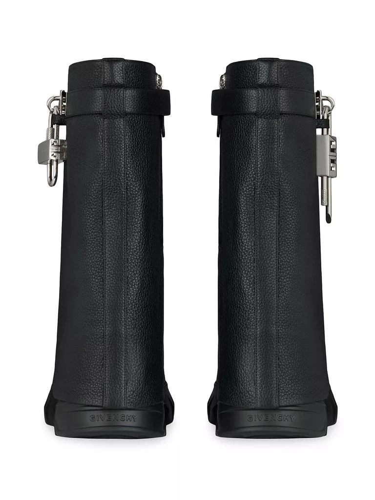 Givenchy Shark Lock Biker Ankle Boots in Grained Leather 4
