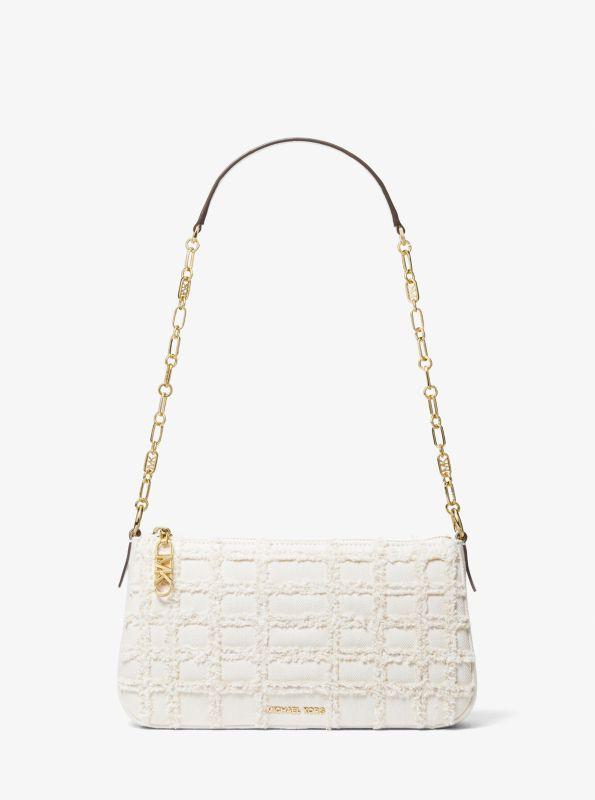 michael_kors Empire Medium Frayed Denim Chain-Link Pochette