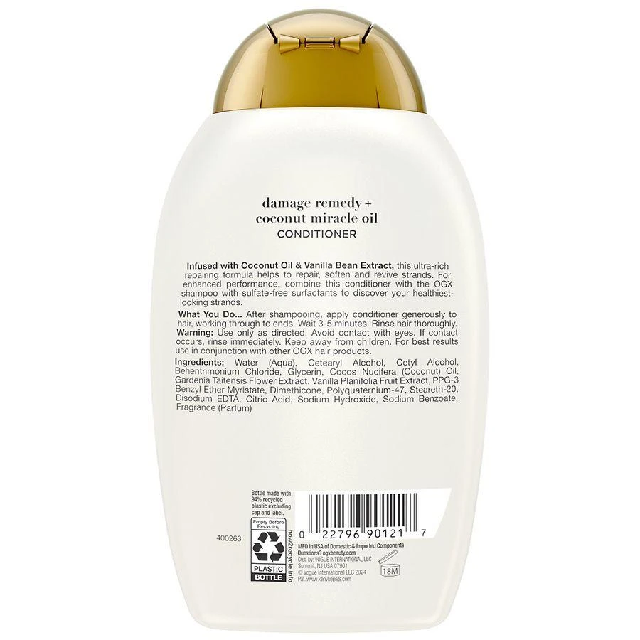 OGX Extra Strength Damage Remedy + Coconut Oil Conditioner Coconut Milk, Tangerine, & Warm Vanilla 6